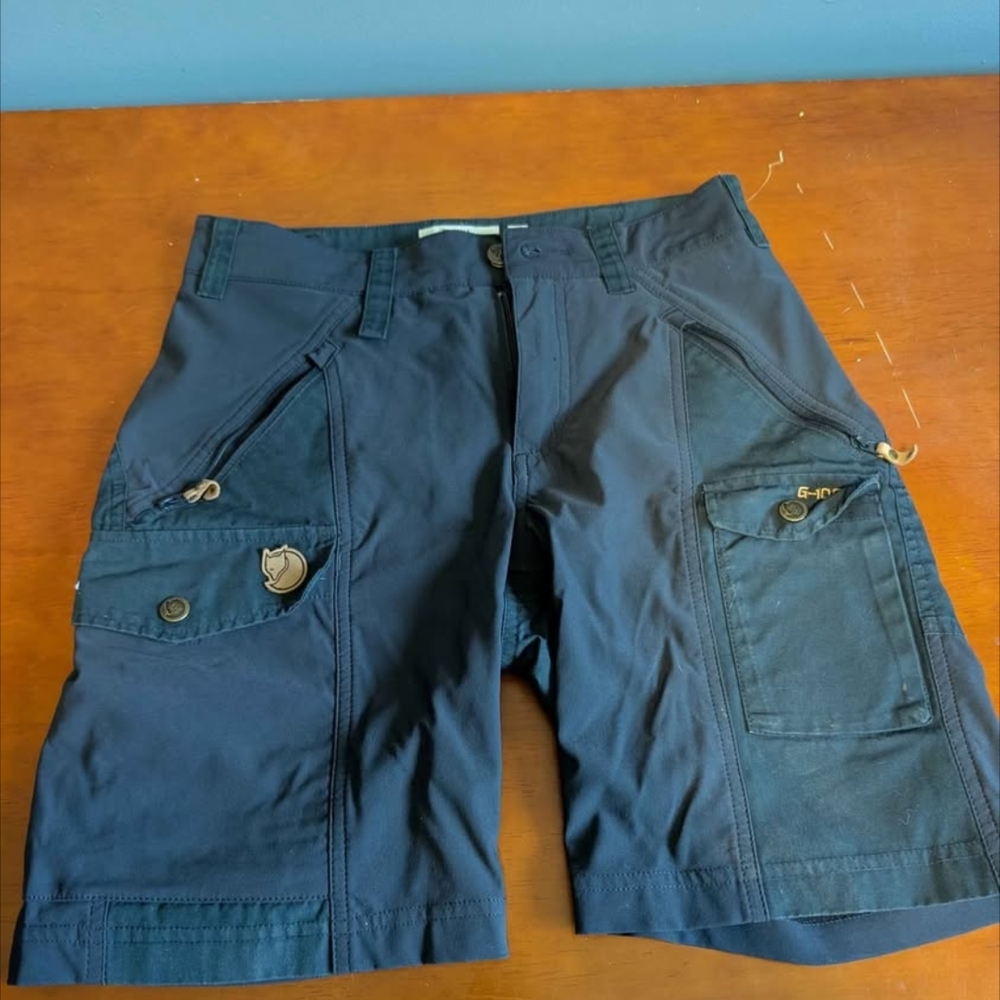 Fjallraven Black Cargo Shorts with Durable Fabric